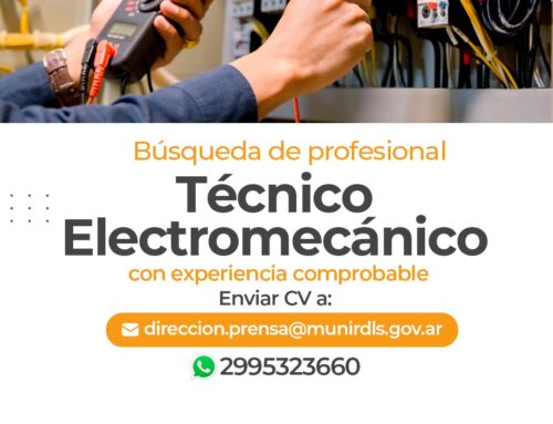Nos encontramos en Búsqueda de profesional en “Técnico/a Electromecánico”